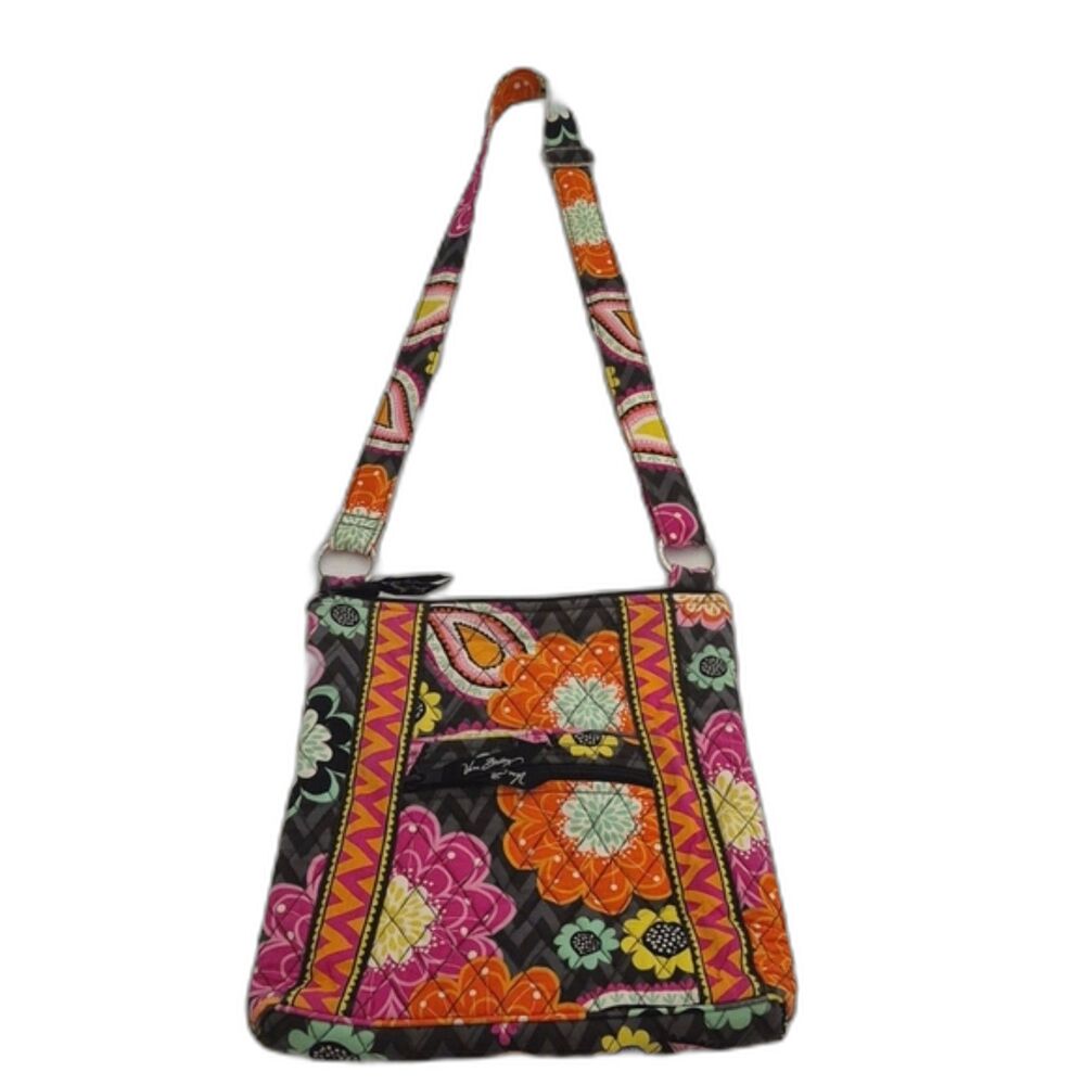 Vera Bradley Hipster Crossbody Bag Ziggy Zinnia Floral Quilted Cotton Fall Color